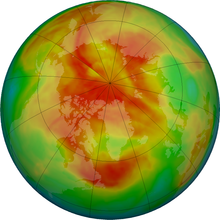 Arctic ozone map for 24 March 2016